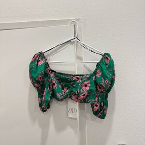ZARA Crop Floral Top